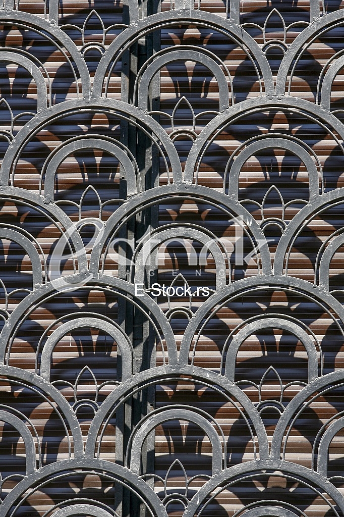 abstract decorative metal protection for windows