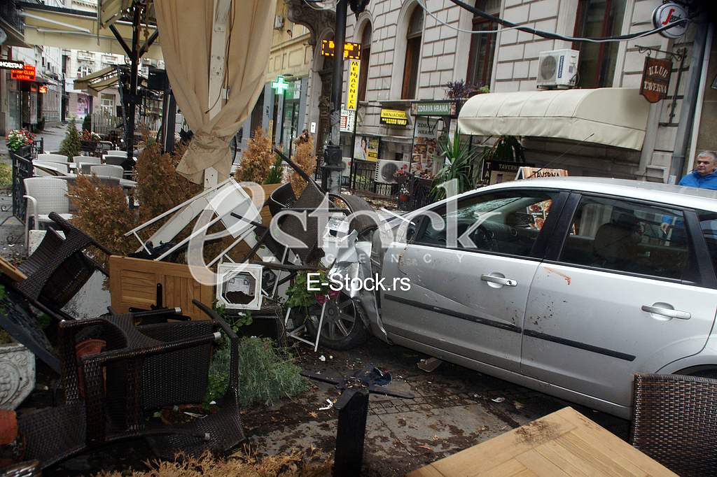 car accident in Knez Mihailova Street
