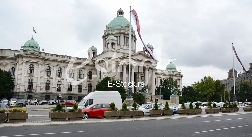 Destroyed banners in front of the Federal Parliament