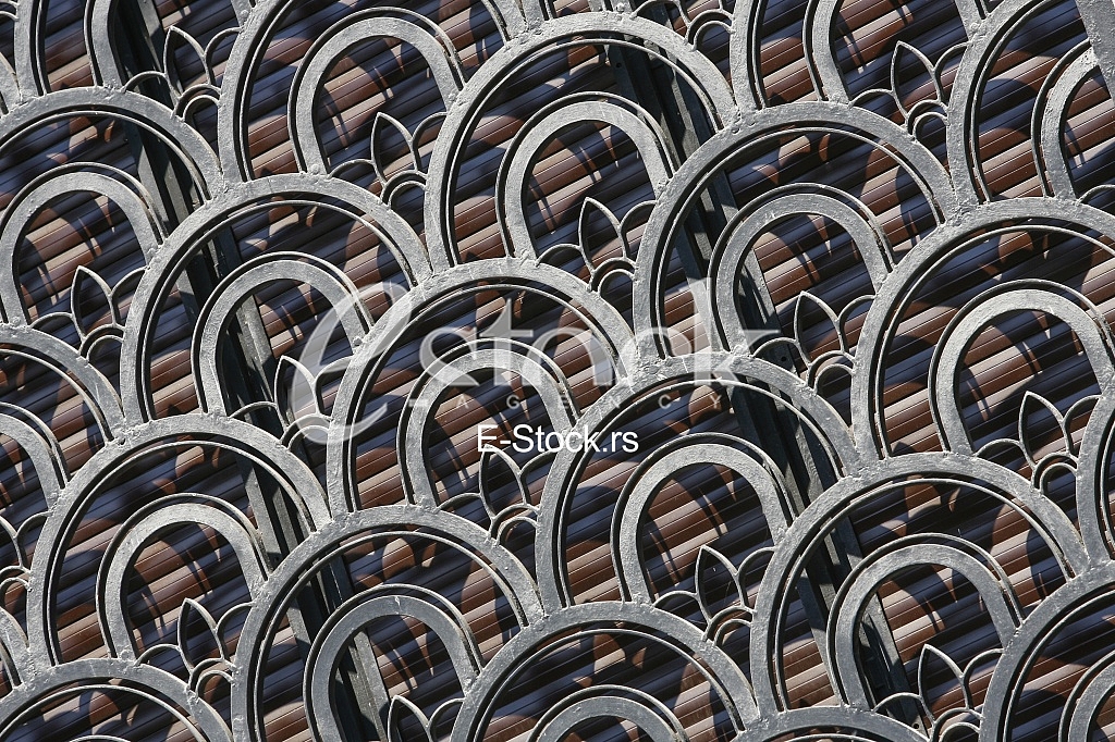 abstract decorative metal protection for windows