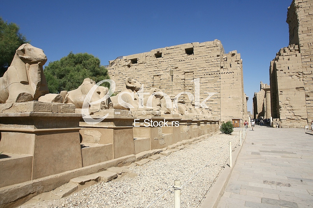 Ancient ruins of Karnak temple in Egypt in the summer Ancient ruins of Karnak temple in Egypt in the summer