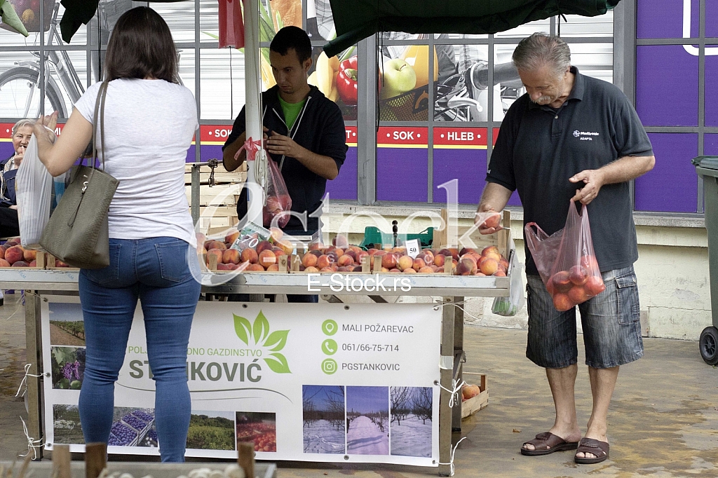 Sale of fruit and vegetables at the market