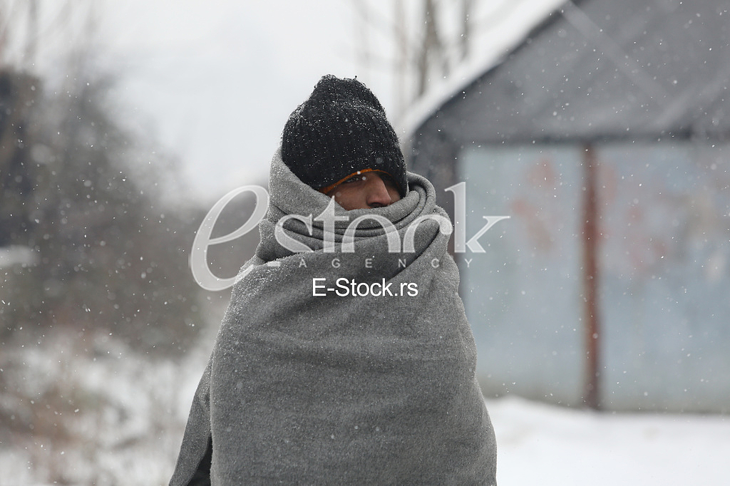 Migrants in Belgrade during winter