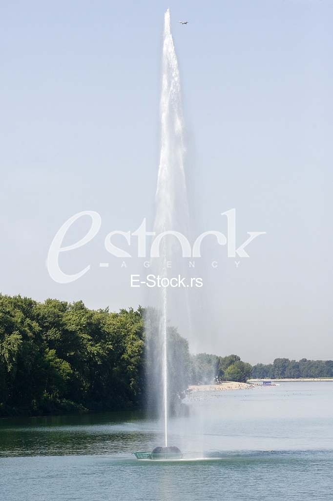 water fountain with blue sky water fountain with blue sky