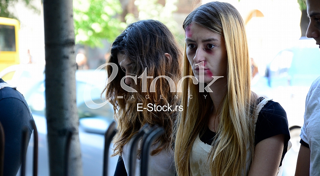 student protest for Jasenovac genocide in Croatia