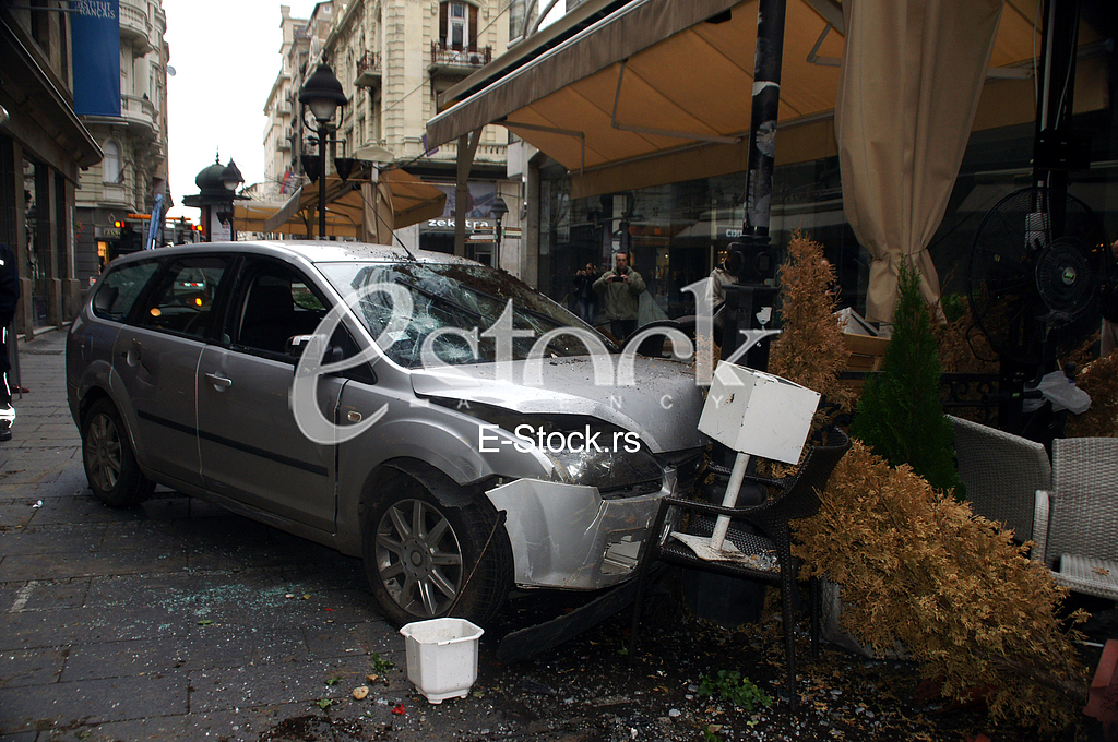 car accident in Knez Mihailova Street