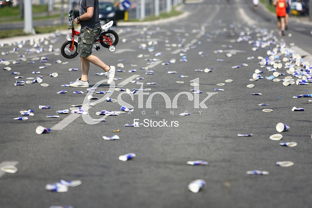Garbage on the streets after athletic race