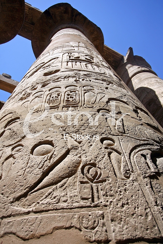 Ancient ruins of Karnak temple in Egypt in the summer