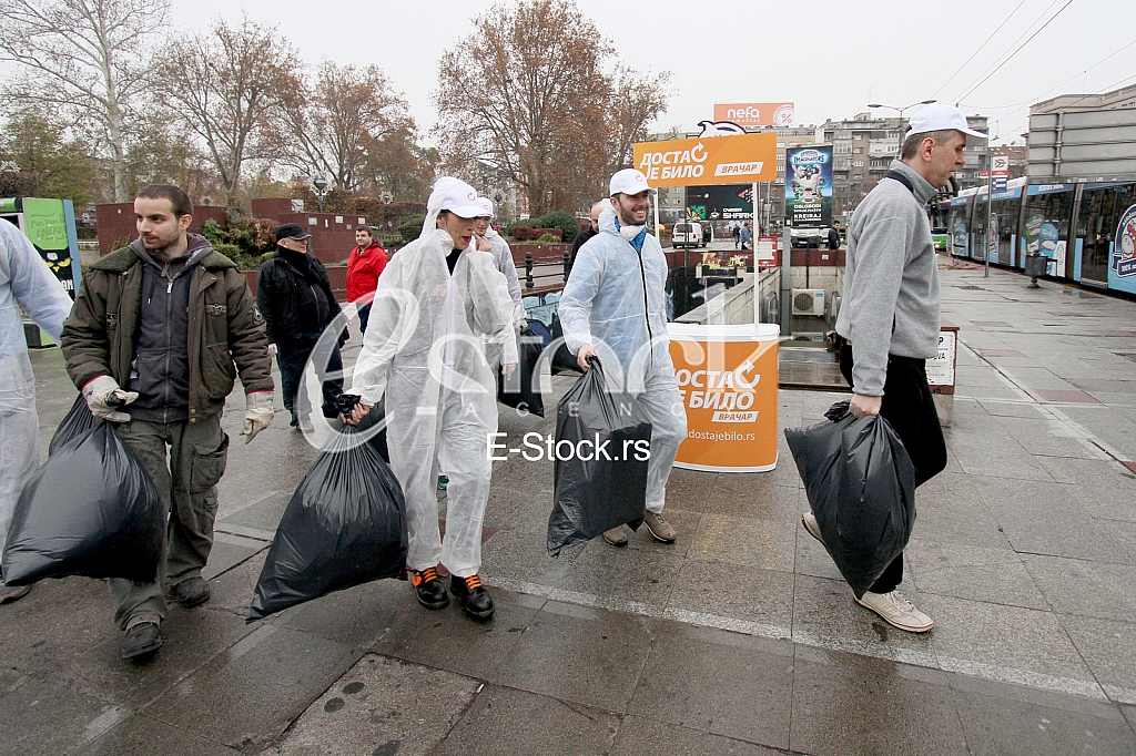 The process of cleaning the underground passage