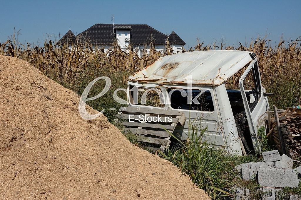 House of singer Seka Aleksic in the middle of a corn field in Stara Pazova