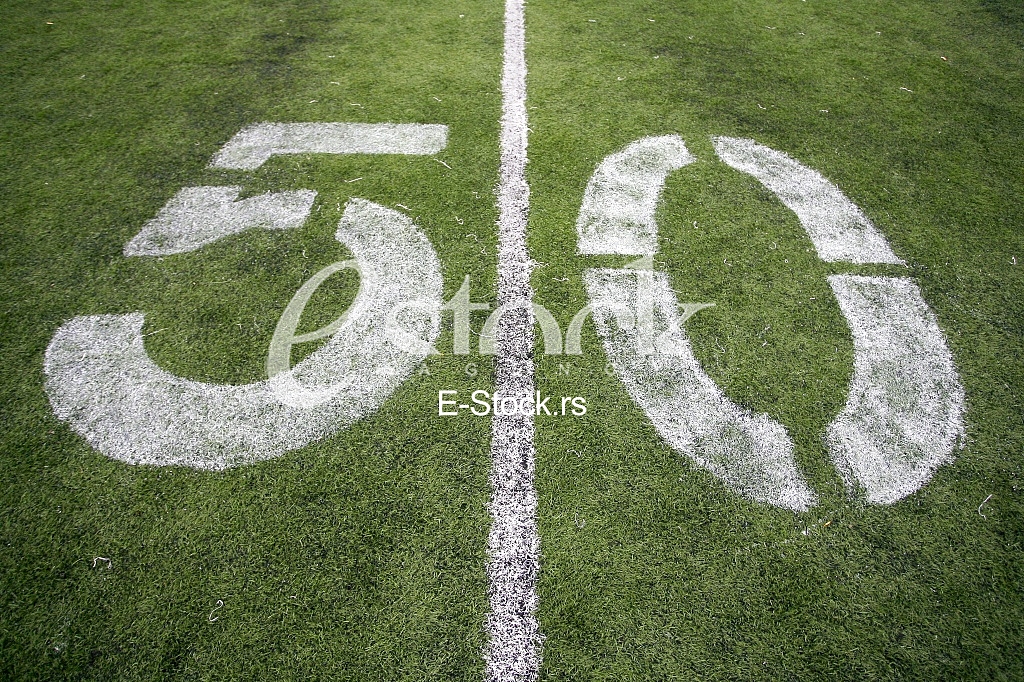 50 Yard Line on American Football Field