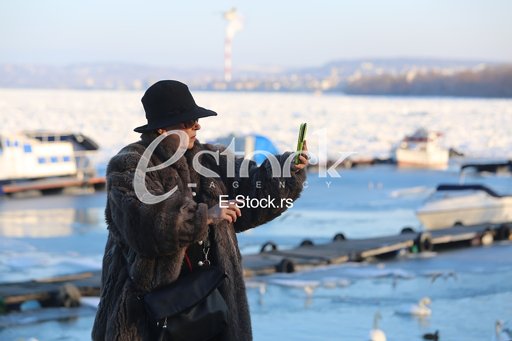 Ice floes on the Danube in Zemun near Belgrade