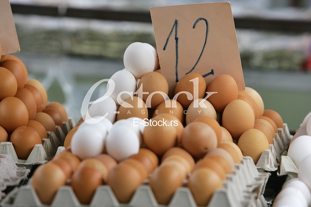 eggs at the street market with a price