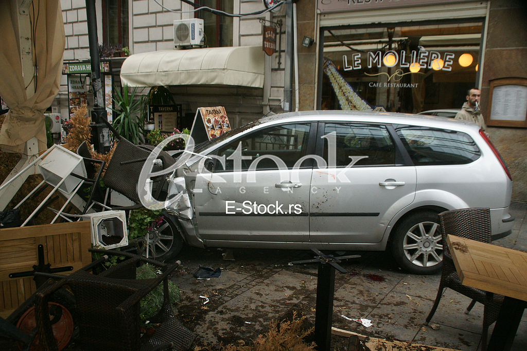 car accident in Knez Mihailova Street