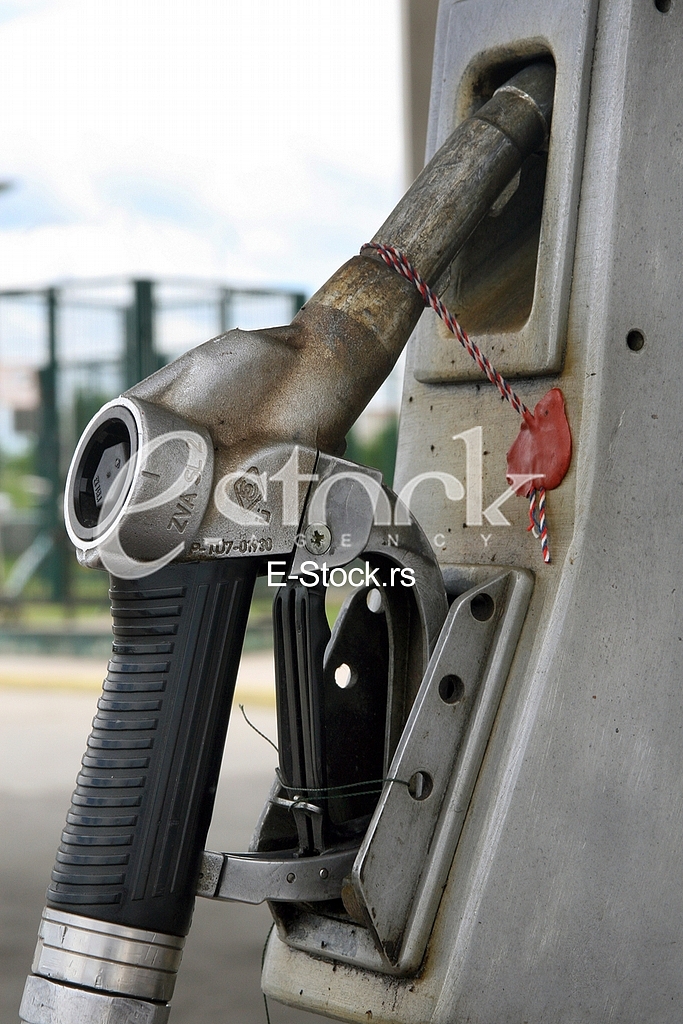 The gas station shows a sealed gun fuel dispensers The gas station shows a sealed gun fuel dispensers