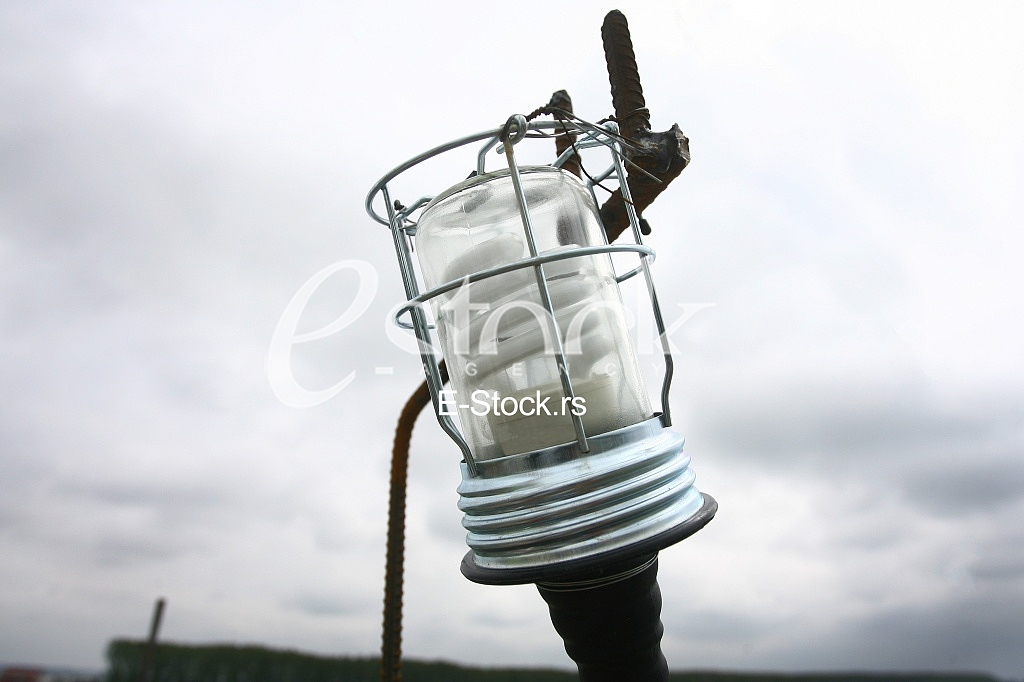 Energy saving fluorescent light bulb in the chandelier