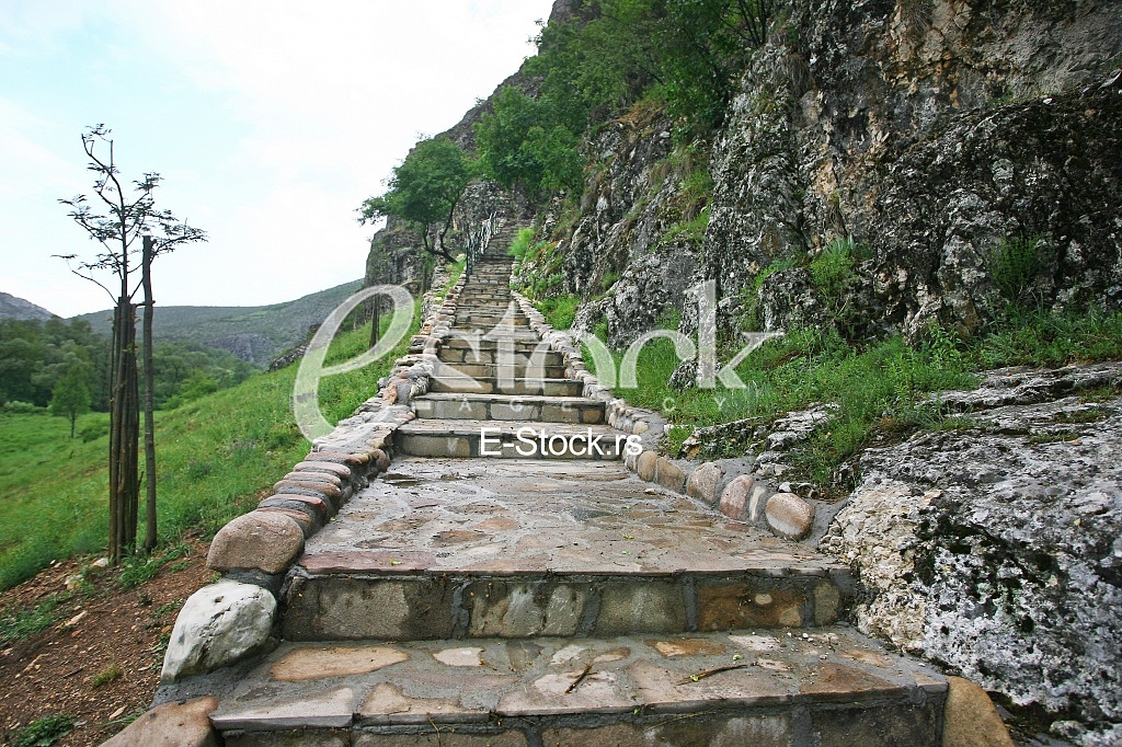old stone stairs which lead up the hill