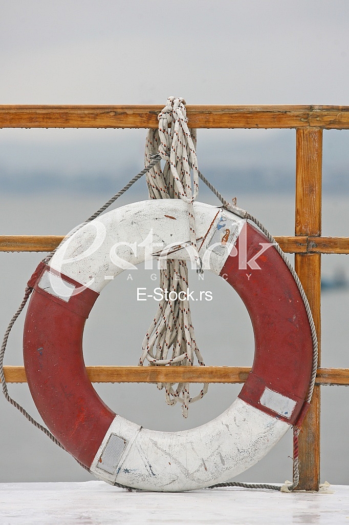 Classic life safety ship's ring boat, rubber life raft on the ship
Classic life safety ship's ring boat, rubber life raft on the ship