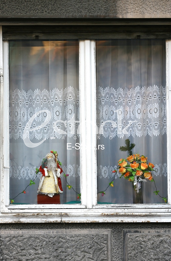 Santa Claus in the window Christmas decoration