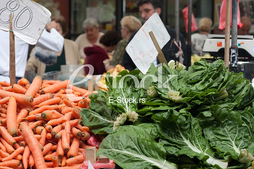 Sale of fruit and vegetables at the market
