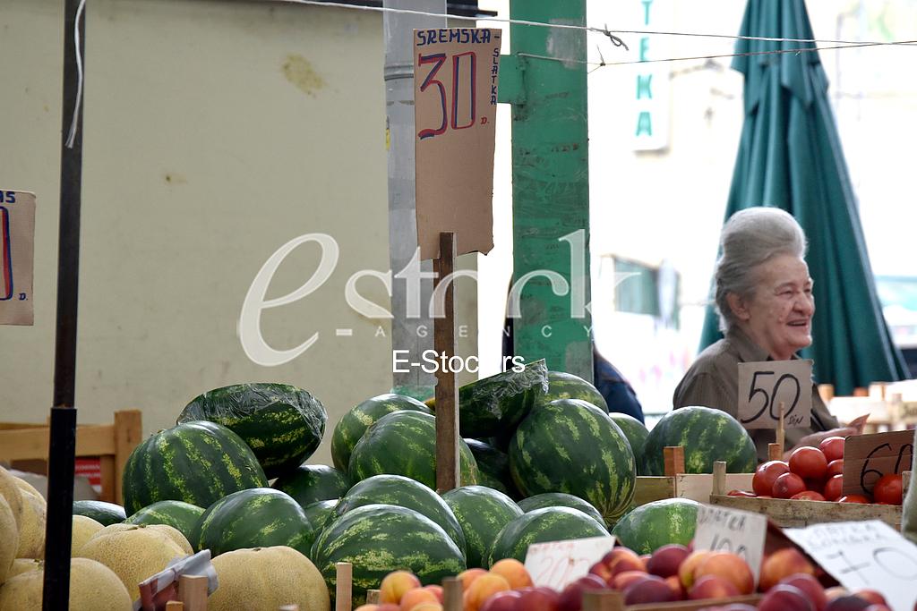 Watermelon on the market.



