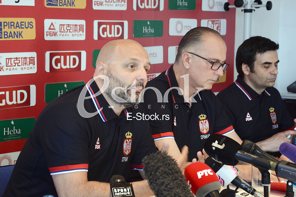 Aleksandar Djordjevic selector and coach of basketball team of Serbia at a press conference at the Basketball Federation of Serbia, Belgrade