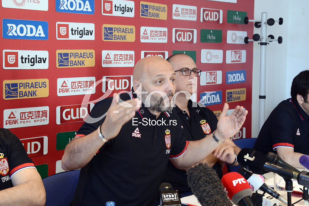 Aleksandar Djordjevic selector and coach of basketball team of Serbia at a press conference at the Basketball Federation of Serbia, Belgrade