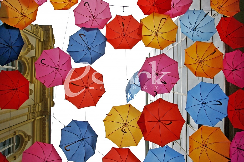 umbrellas in different colors 