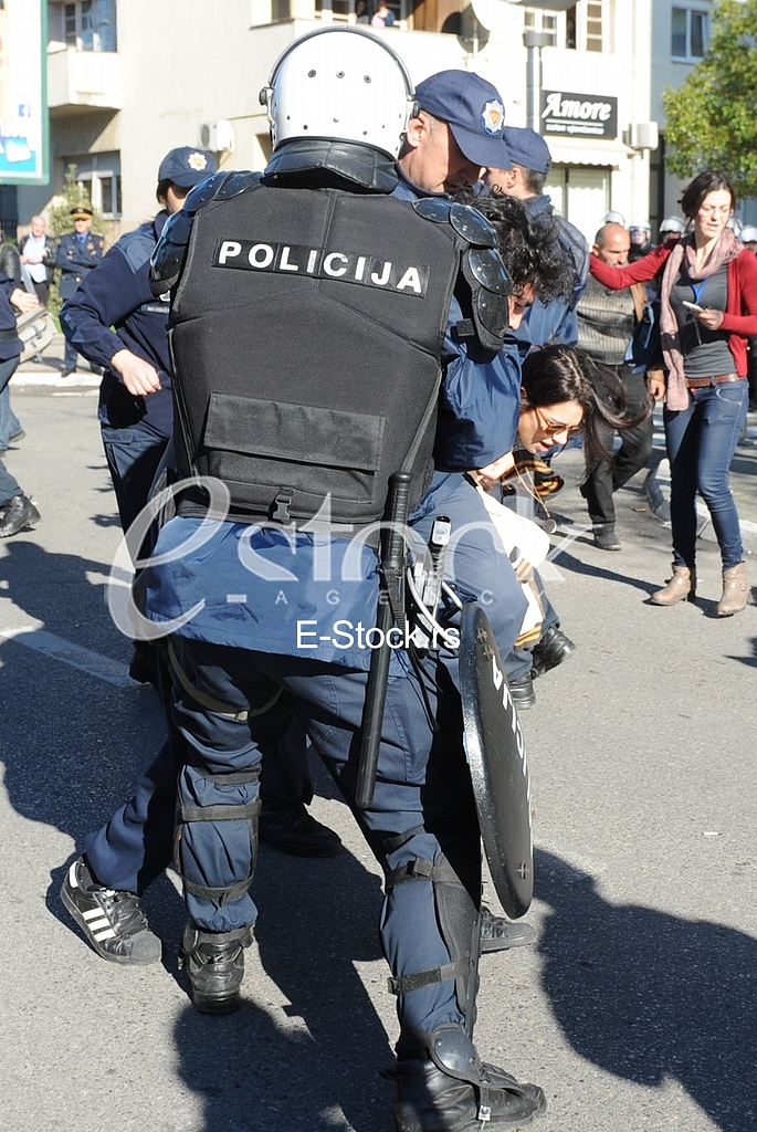 Street protest in Podgorica