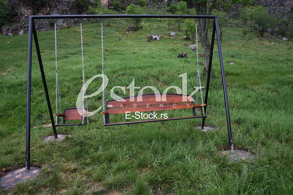 Playground at country side with swings