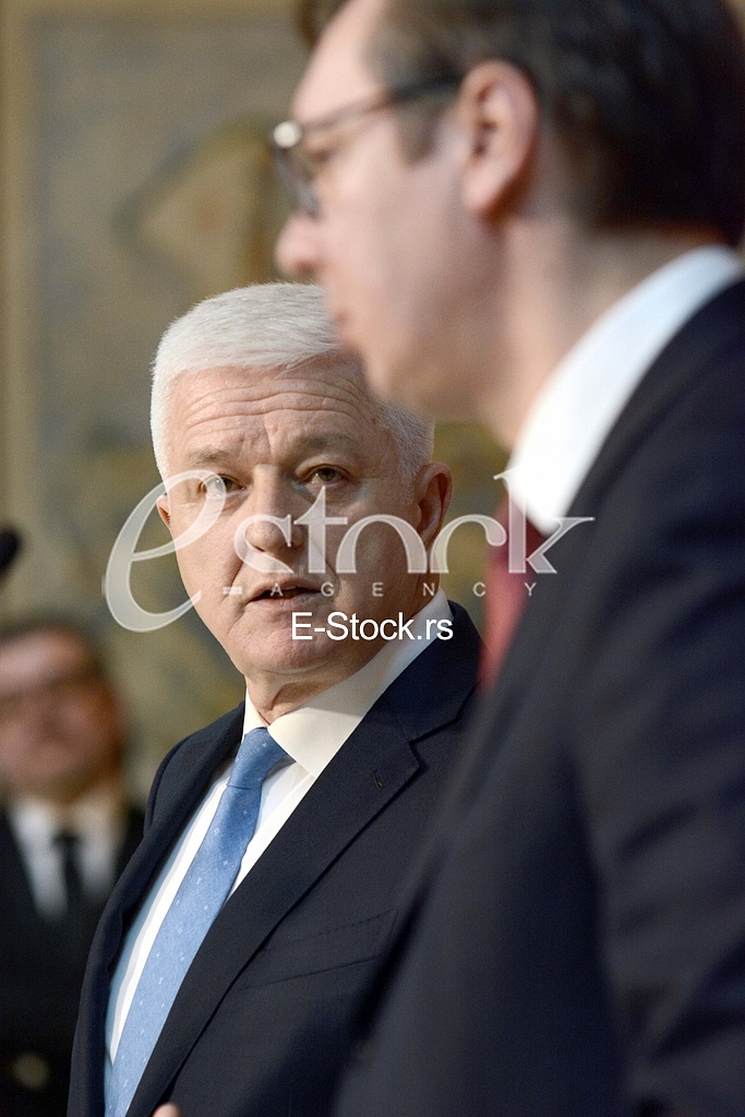 A formal reception of Prime Minister Dusan Markovic and the Serbian Prime Minister Aleksandar Vucic at the Palace of Serbia in Belgrade.
 

