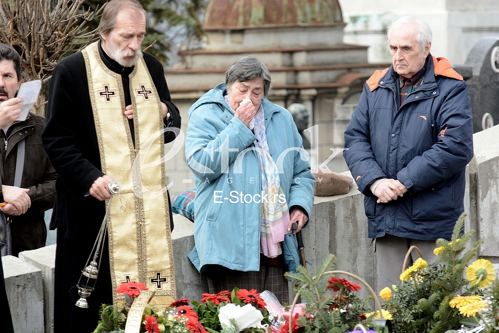 At the cemetery, giving importance to the  singer Miki Jevremovic.