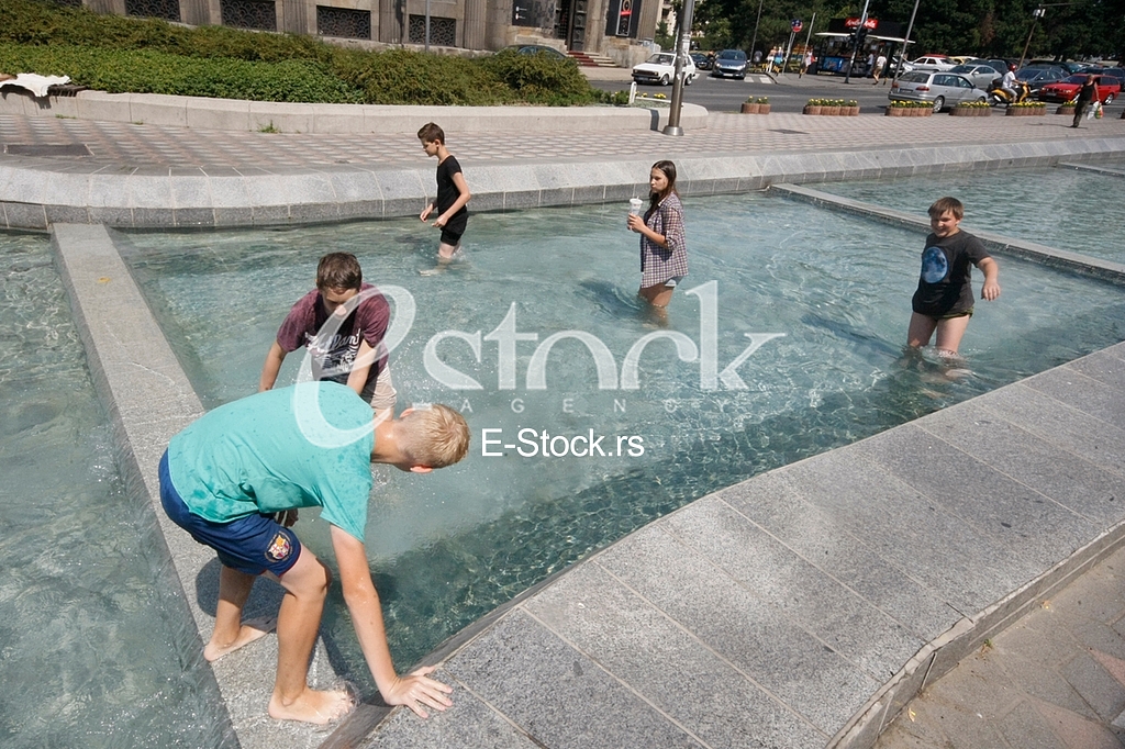 Fountain swimming
