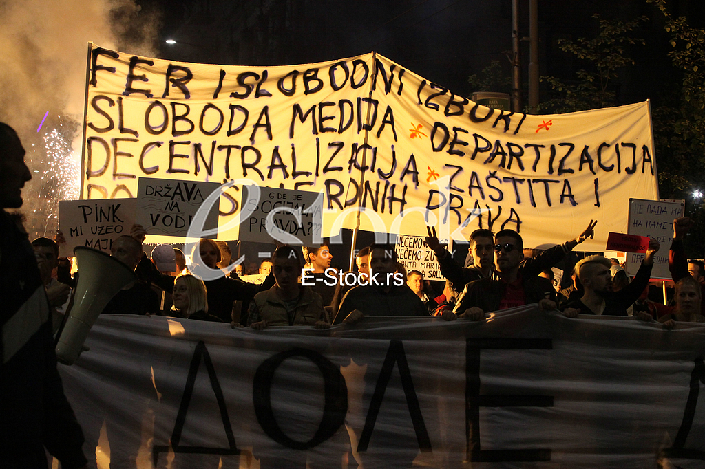 Demonstration for the Presidential elections Aleksandar Vucic