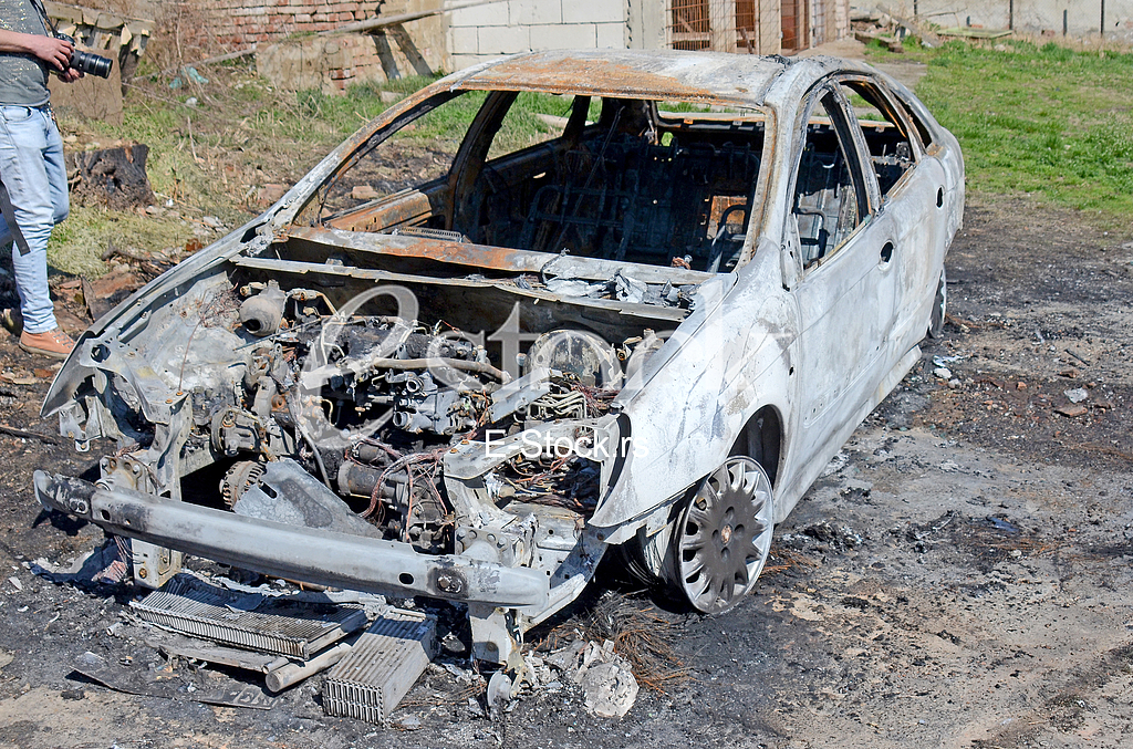 The burning car from Vinci