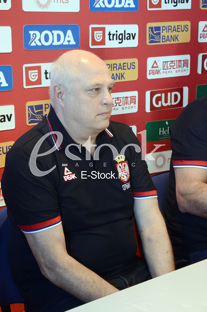 Aleksandar Djordjevic selector and coach of basketball team of Serbia at a press conference at the Basketball Federation of Serbia, Belgrade