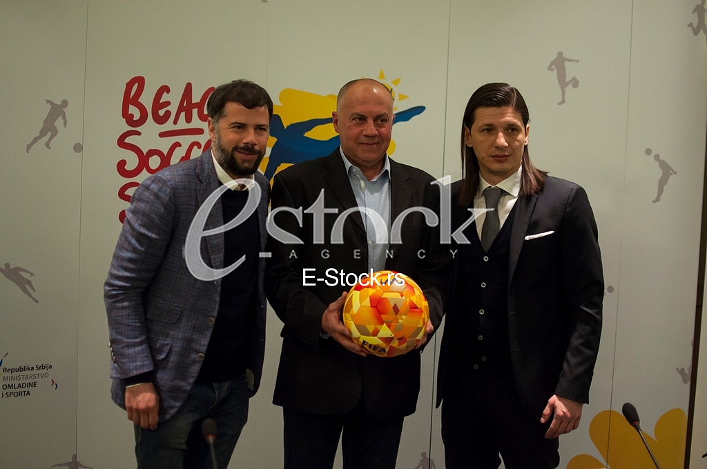 Beach soccer Serbia press conference, Milos Pantelic, Mateja Kezman