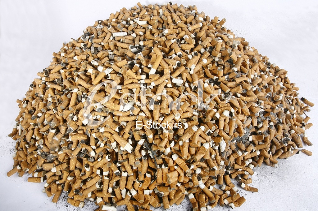 Many smoked cigarette in the crowd of