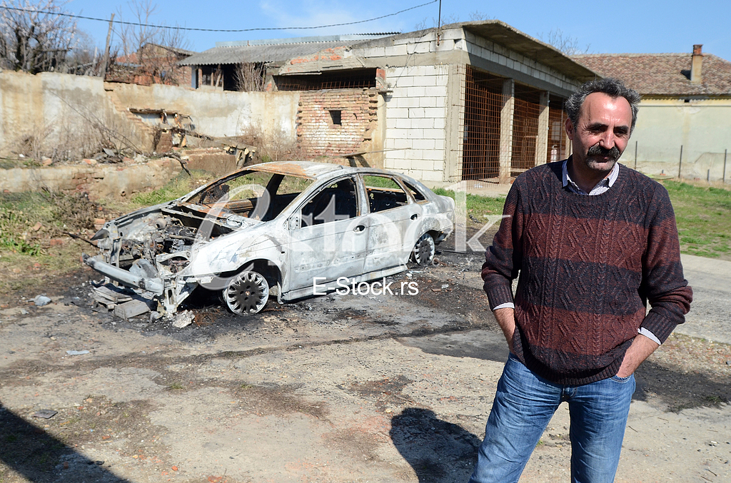 The burning car from Vinci