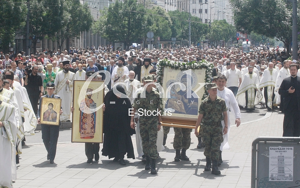 Ortodox church procession Belgrade Spasovdan