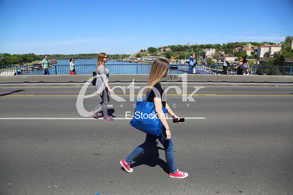 People in open street at 29th Belgrade marathon