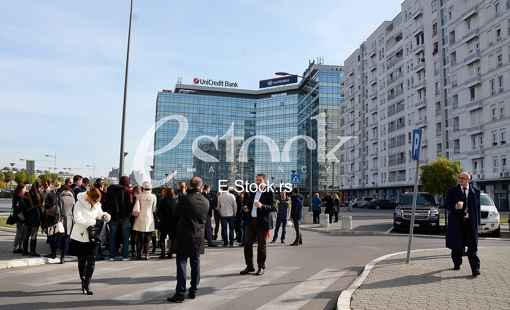  reports of an explosive device in the parking of Air Serbia, apartment block Belville Belgrade