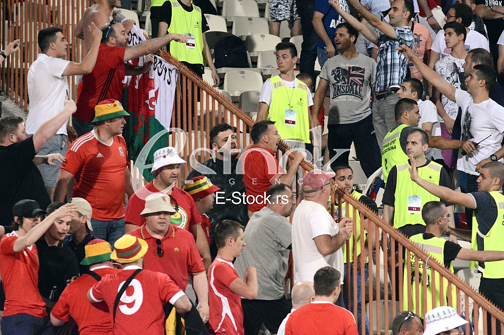  Serbia-Wales, football match.
