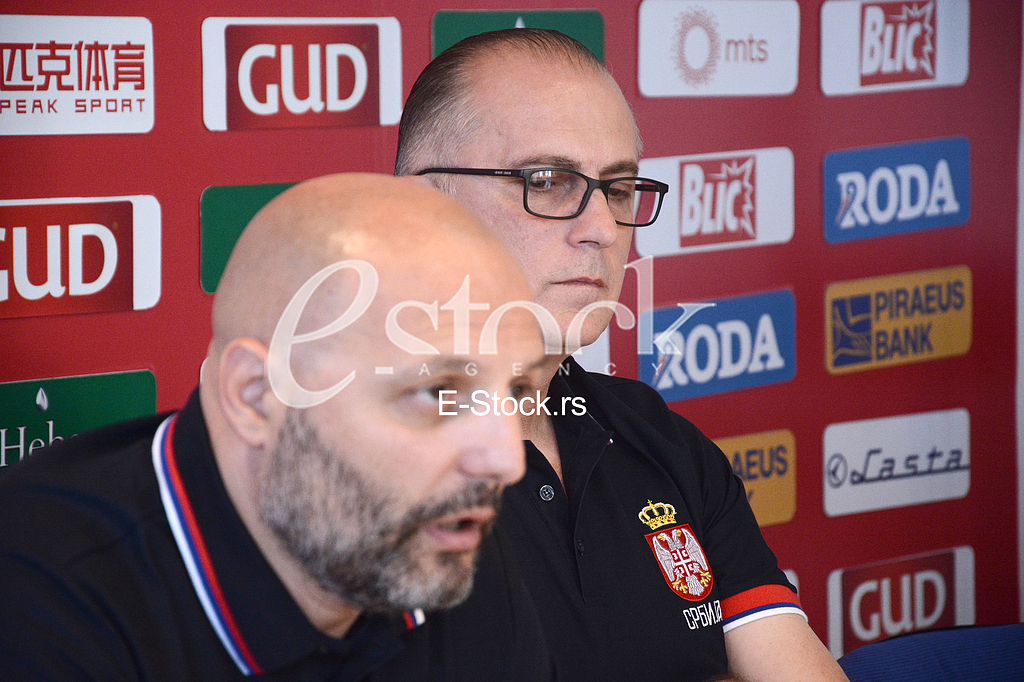 Aleksandar Djordjevic selector and coach of basketball team of Serbia at a press conference at the Basketball Federation of Serbia, Belgrade