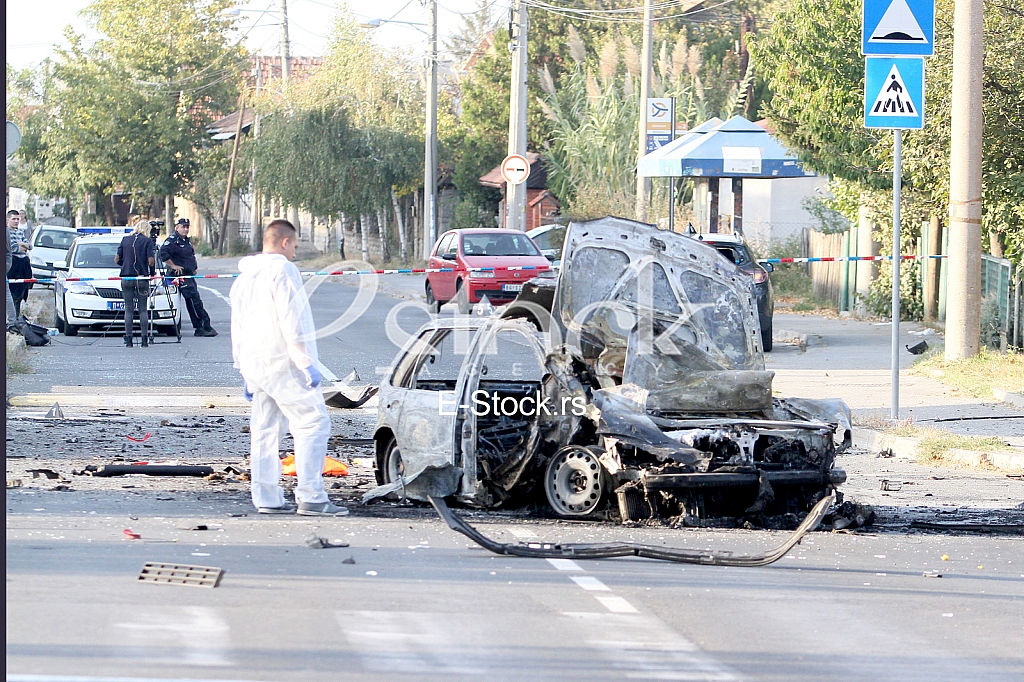 An explosion of a car in Vozdovac
