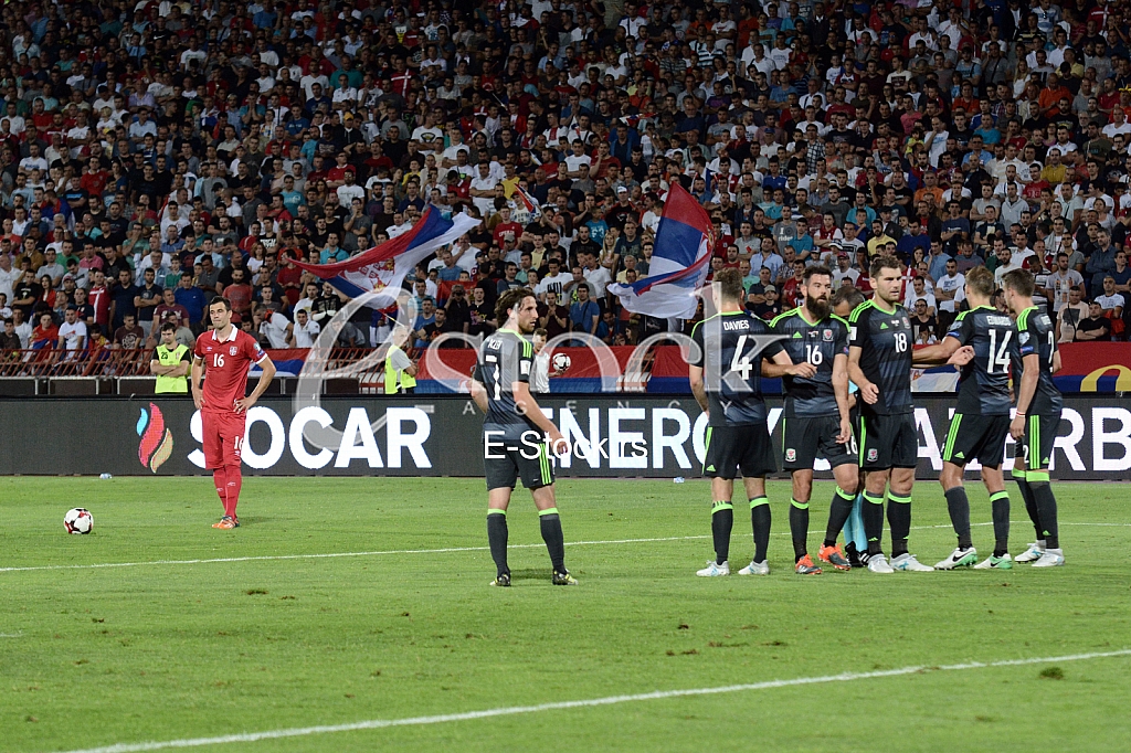  Serbia-Wales, football match.
