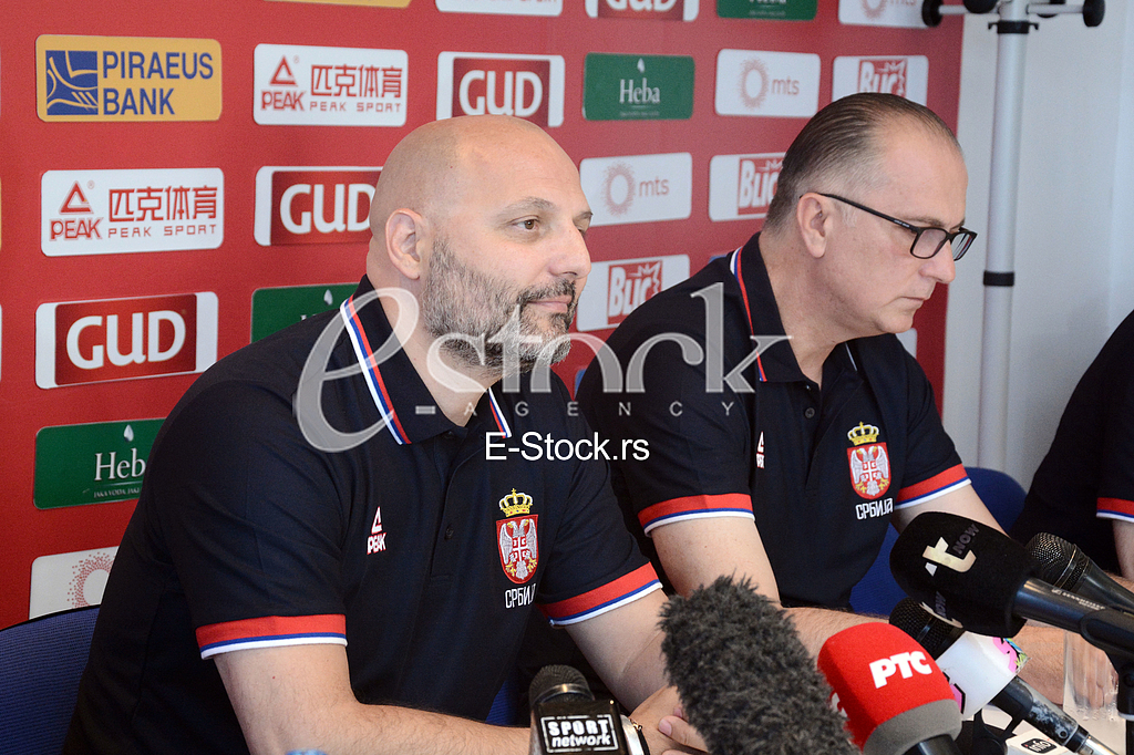 Aleksandar Djordjevic selector and coach of basketball team of Serbia at a press conference at the Basketball Federation of Serbia, Belgrade