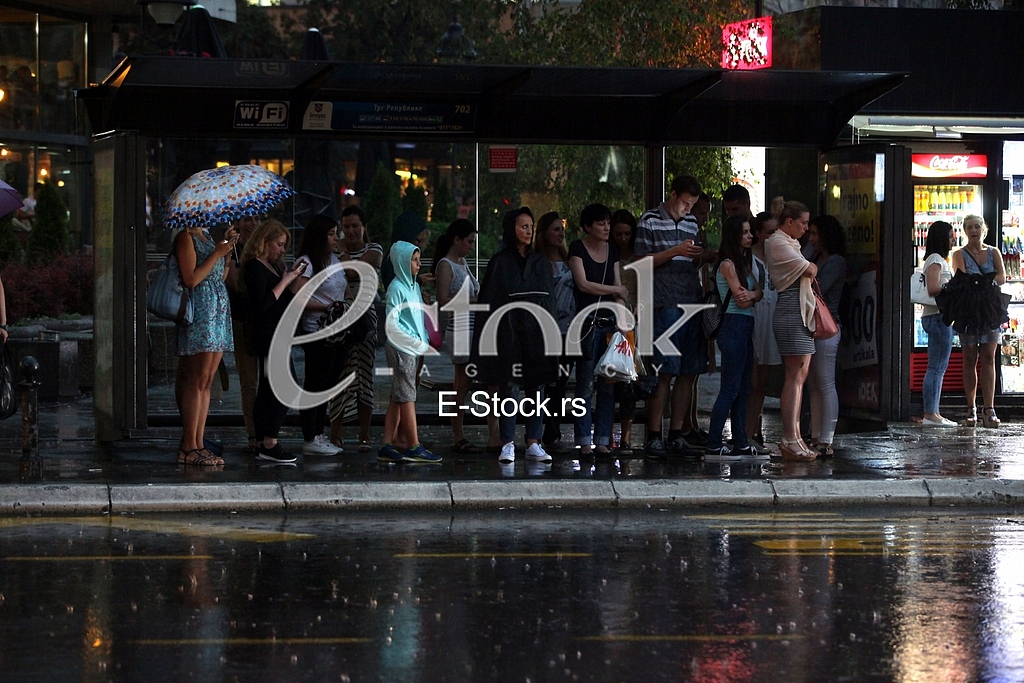 Bad weather,rain and thunders in Belgrade