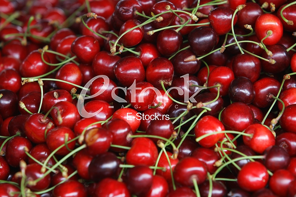 fresh cherries natural cherry to background on the street market