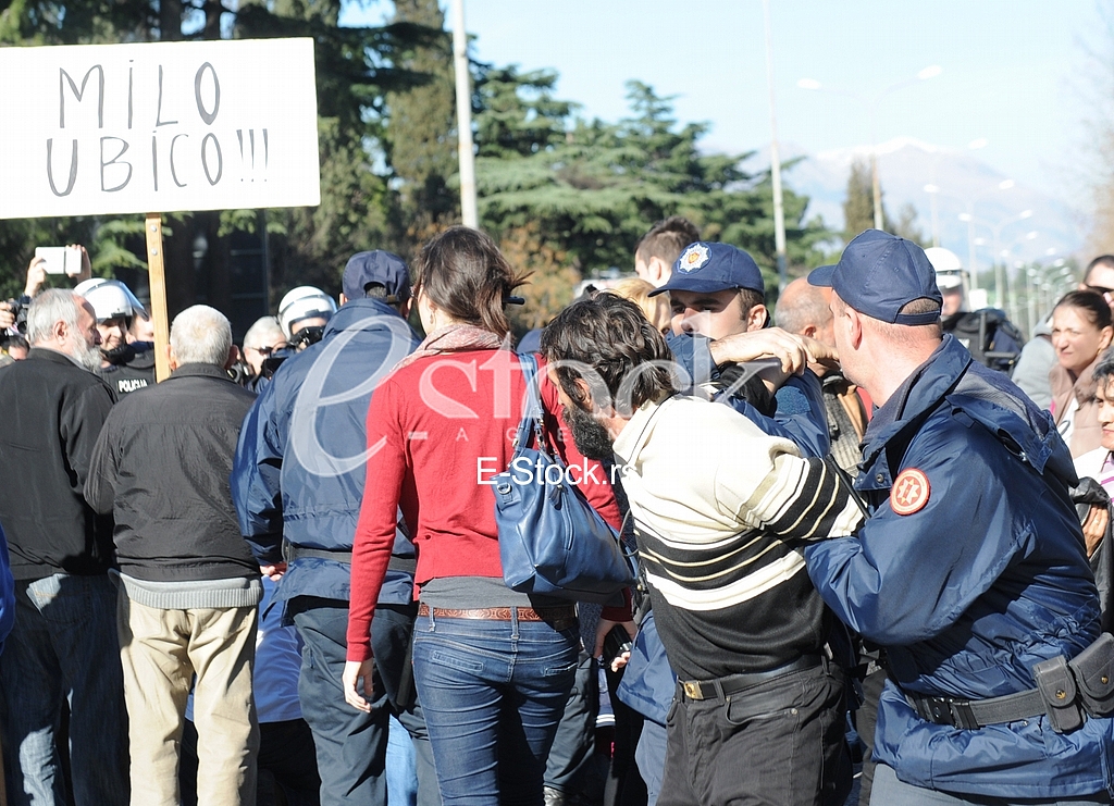 Street protest in Podgorica